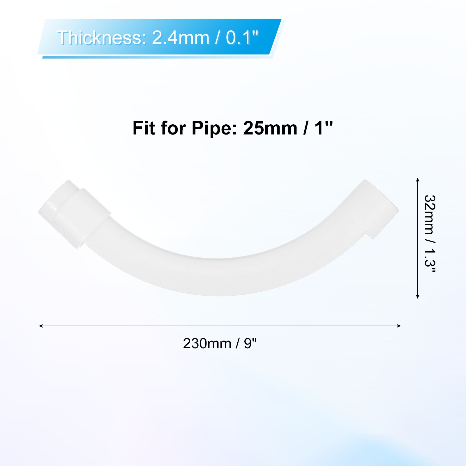 25mm PEX Tube Bend Support, 4Pcs PP Plastic Elbow Bend Support, White