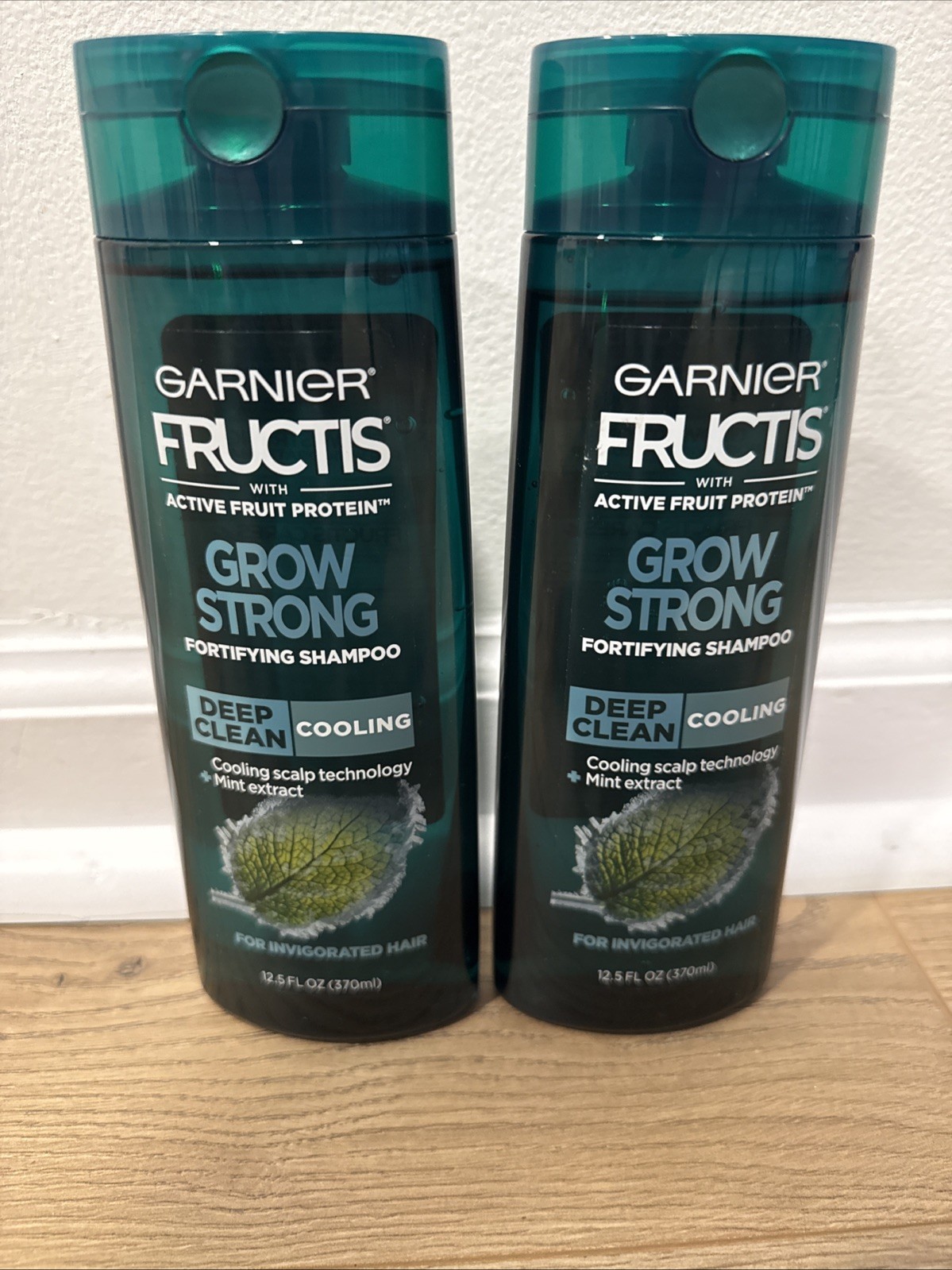 Garnier Fructis Grow Strong Deep Clean Cooling Shampoo 12.5 oz Lot Of 2 Mint