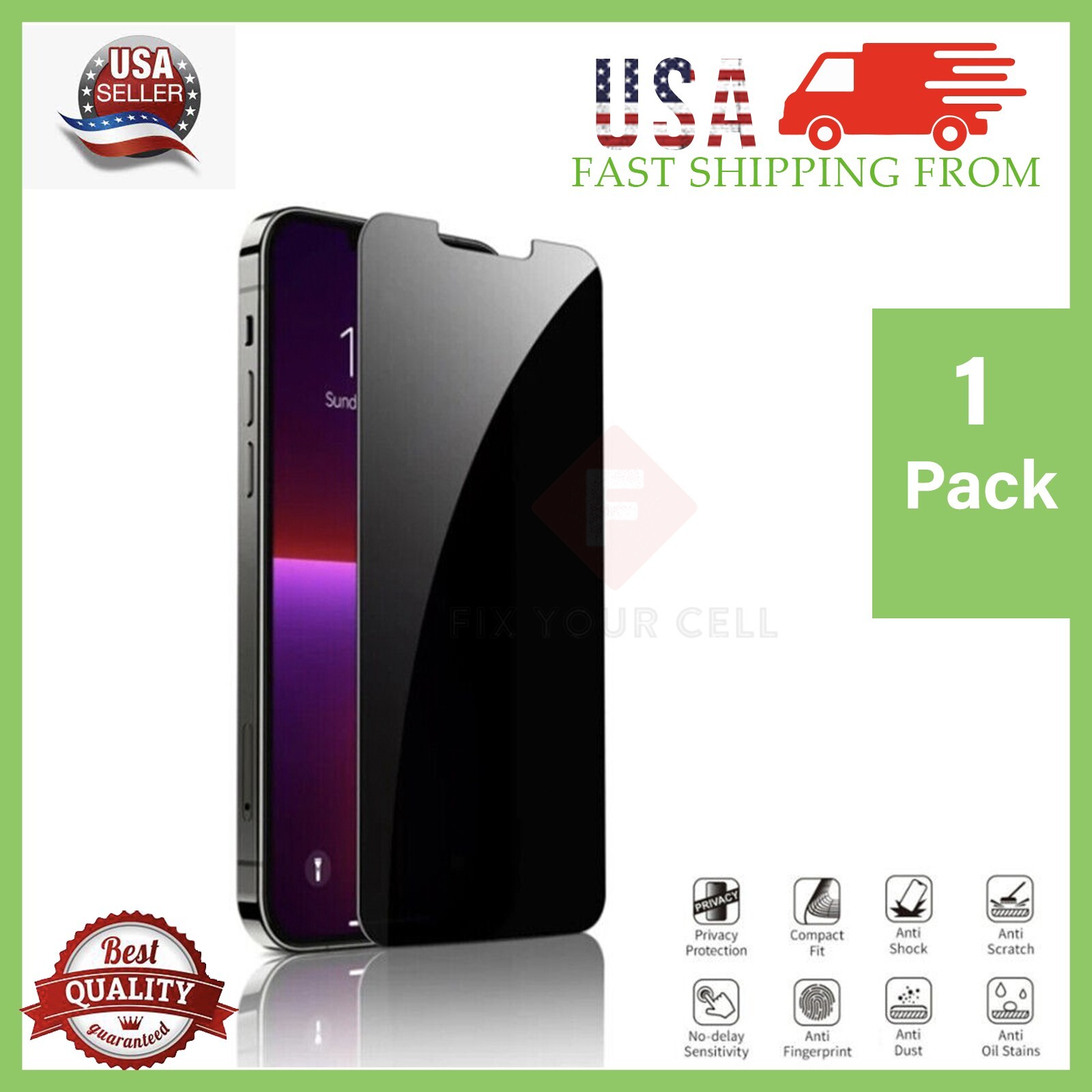 Privacy Tempered Glass Screen Protector for iPhone 8 X 12 13 14 15 16 17 Pro Max