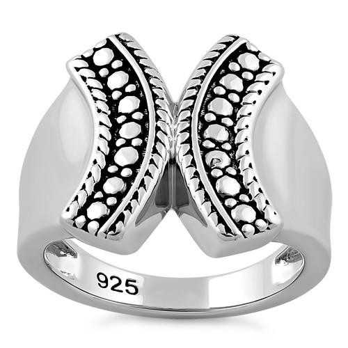 925 Sterling Silver Bali X Ring