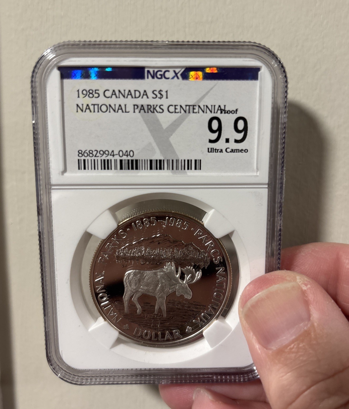 1985 Canadian S$1 Silver Dollar National Park Centennial NGC 9.9 Ultra Cameo