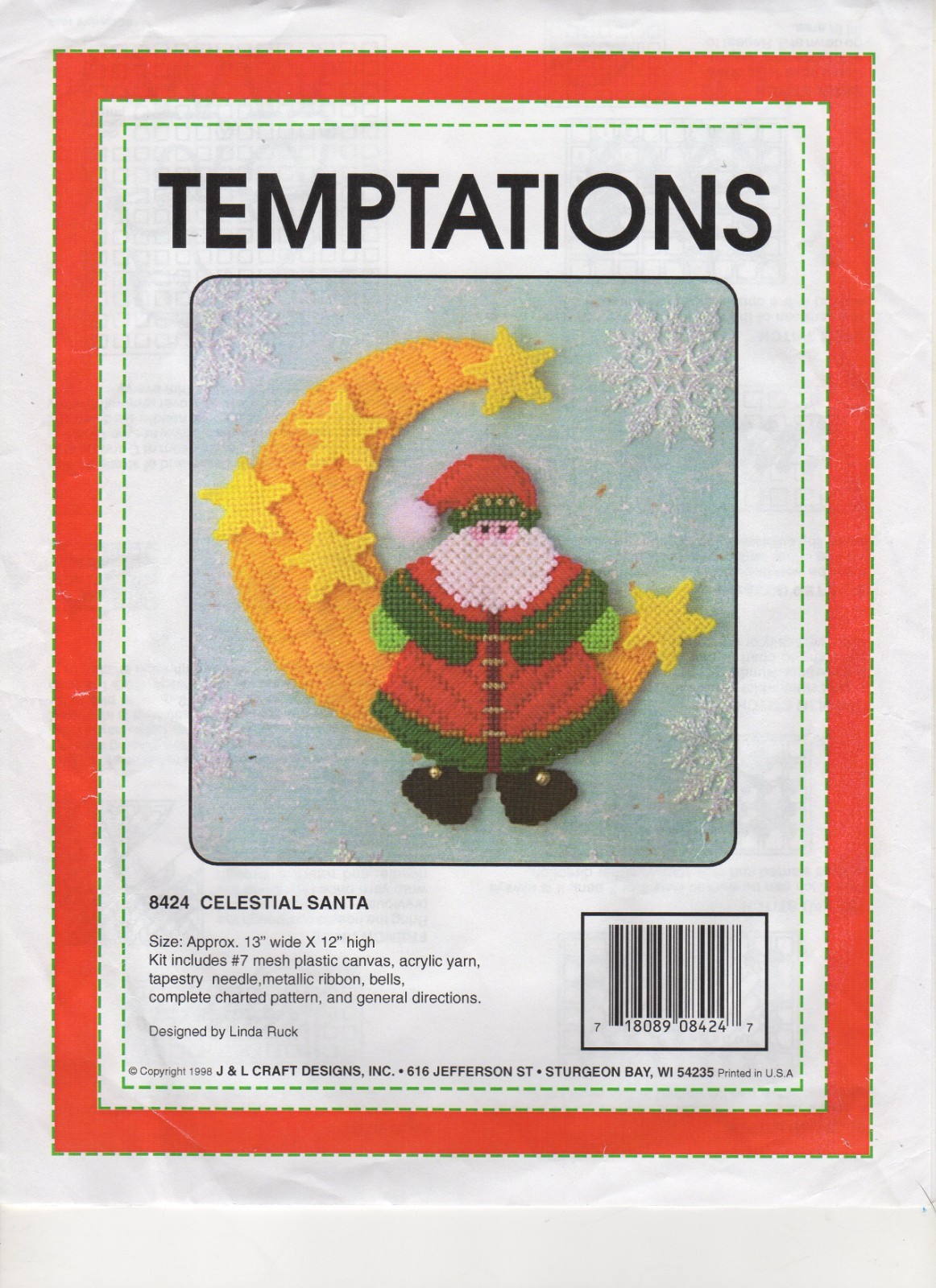 CELESTIAL SANTA  Wall Hanging  plastic canvas  PATTERN (#TF0003)