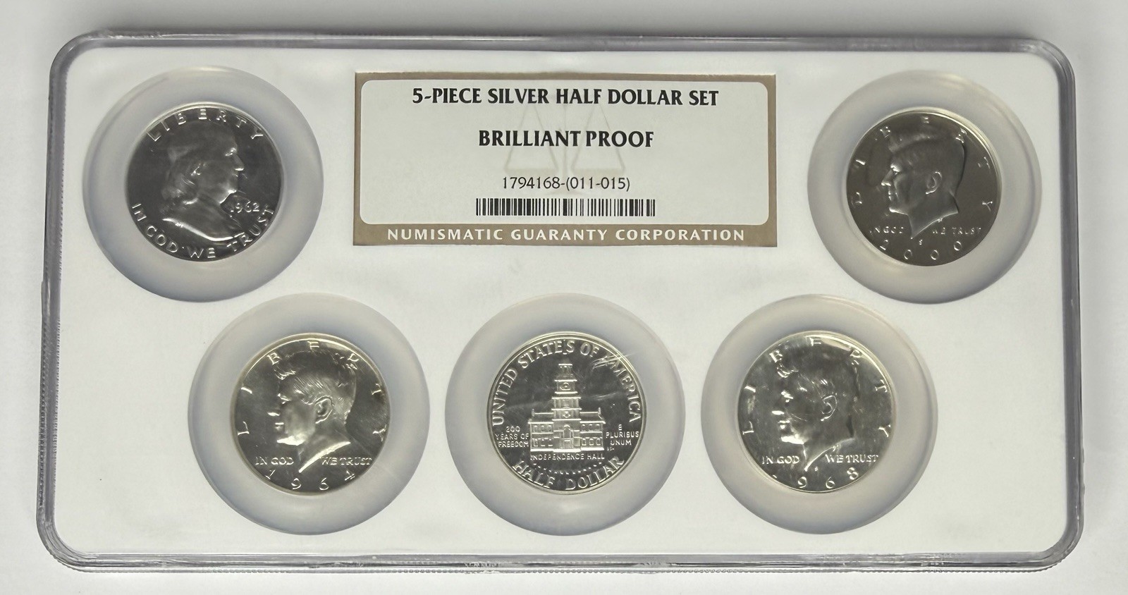 Reverse Mounted NGC 5 Coin Silver Half Dollar Set ‼️NGC MULTI SLAB‼️