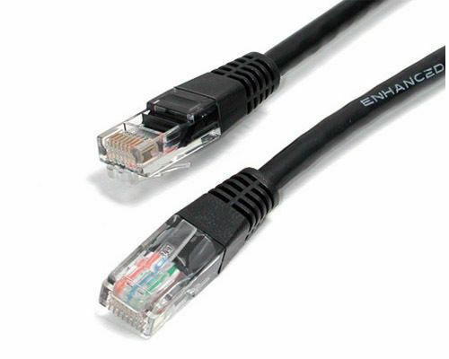 2ft - CAT5e Ethernet Network LAN Router Patch Cable Cord Wire 350 MHz RJ45 Black