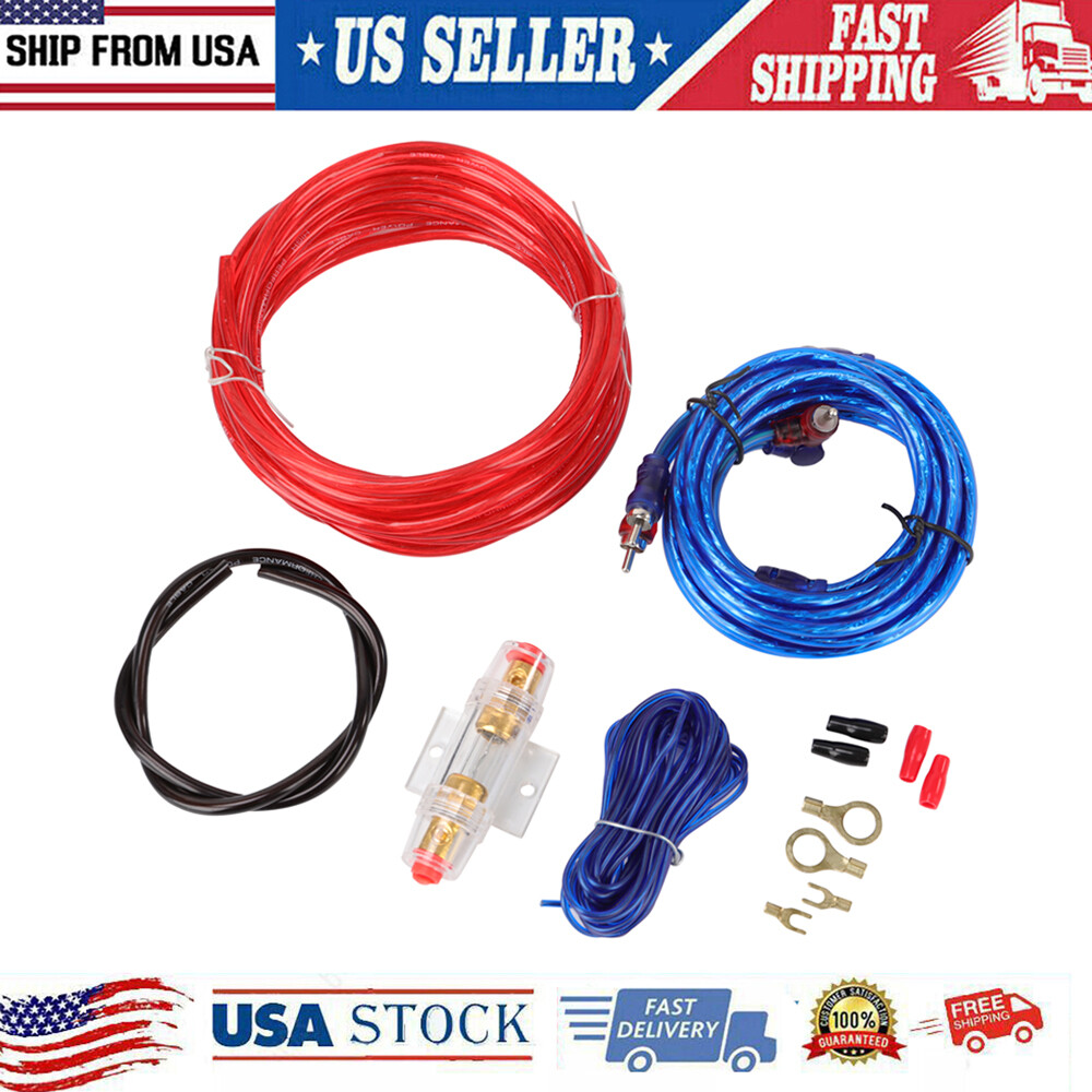 New Car Audio Cable 1500W Amp Amplifier Install RCA Subwoofer Sub Wiring 8 Gauge
