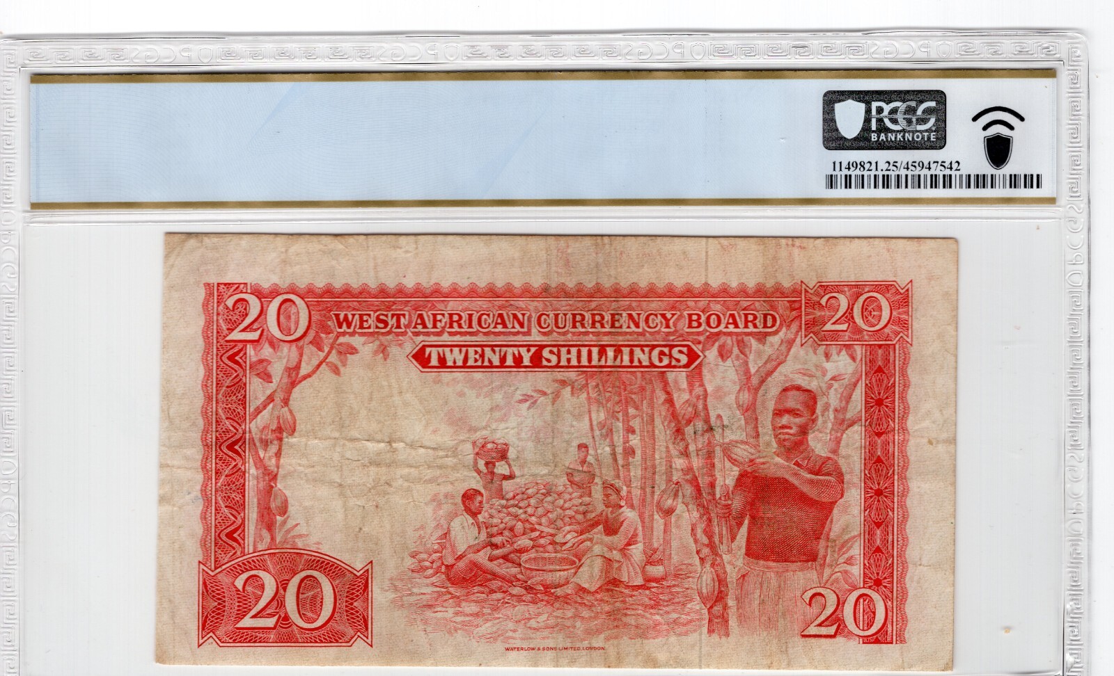 British West Africa 1955 20 Shillings PCGS Certified Banknote VF 25 Pick 10a