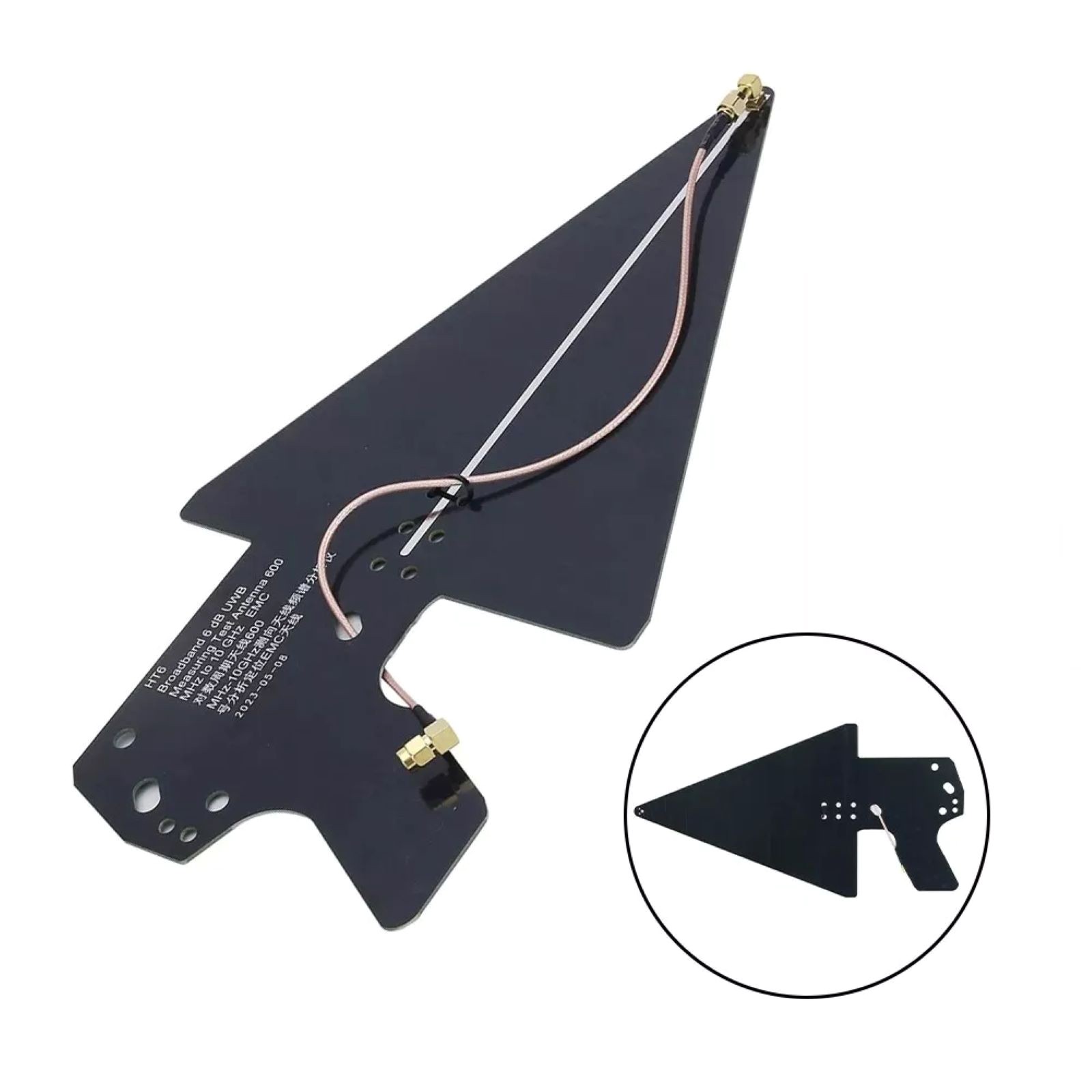 Black 0.6-10GHz Signal Analysis HT6 Log-periodic Antenna Kit For EMC Test