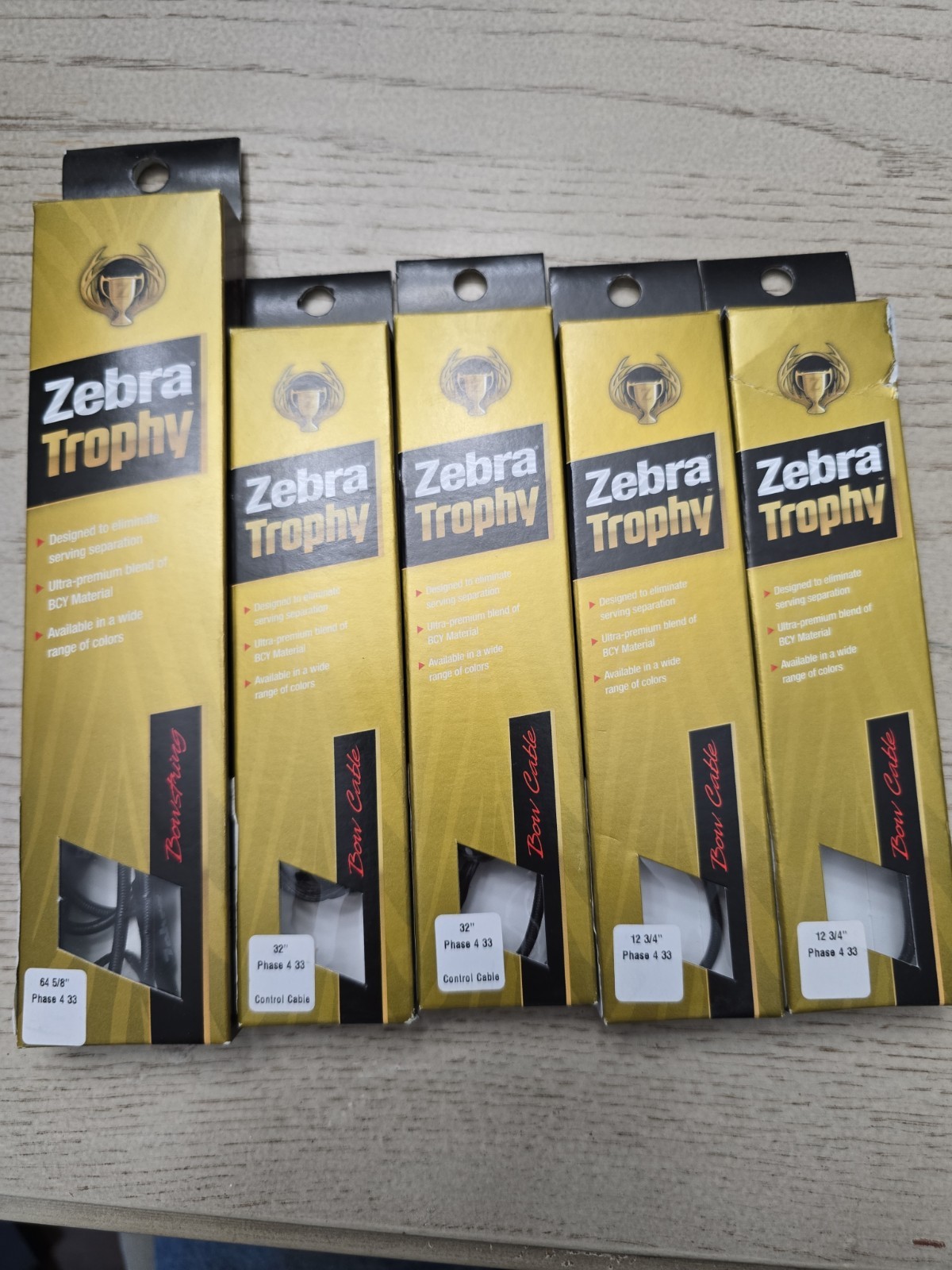 Brand NEW Zebra Trophy String Cable & Yoke Set For A Phase 4 33" In Black