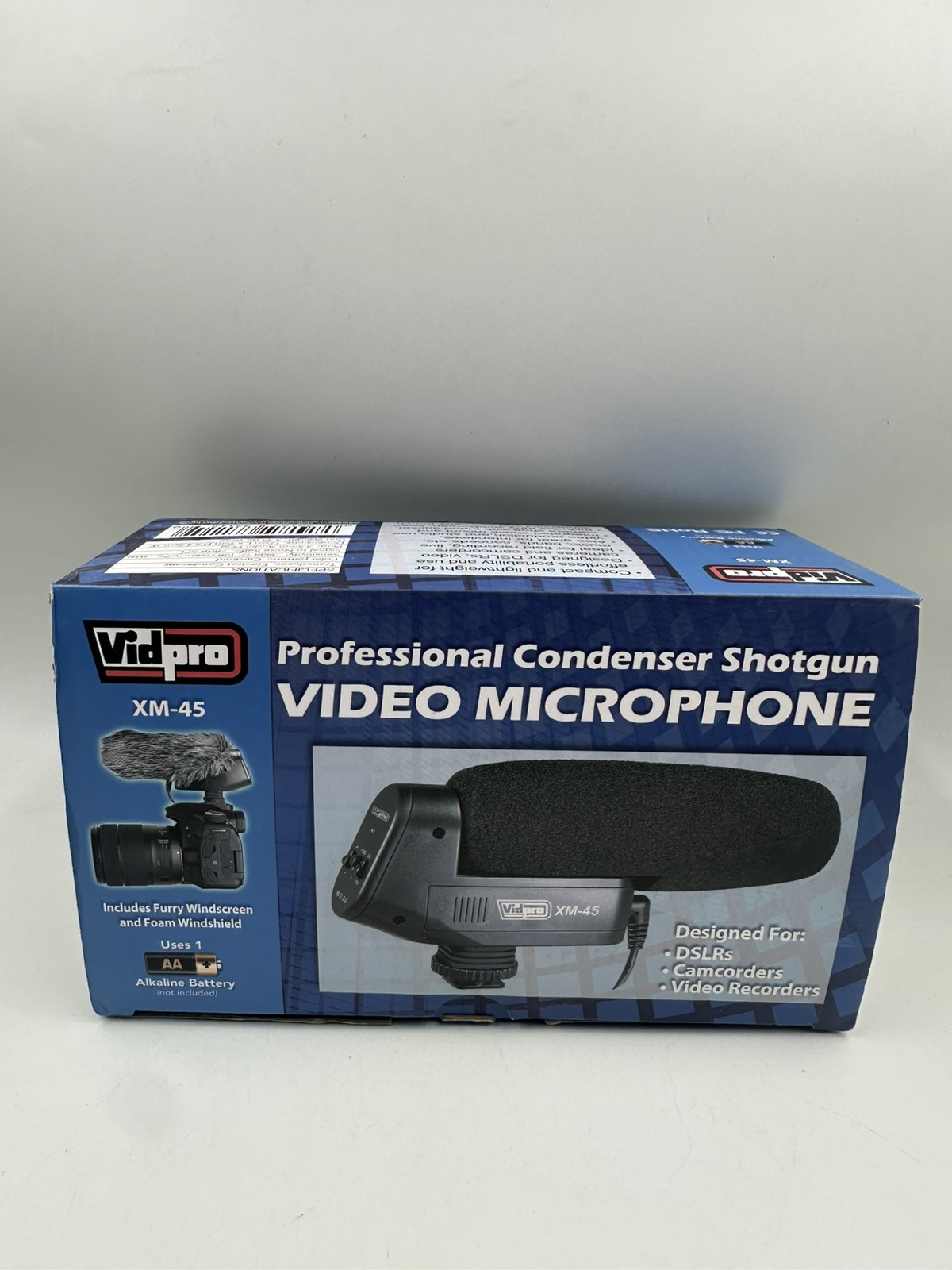 Vidpro Condenser Shotgun Microphone for DSLRS Camcorders and Video Recorders New