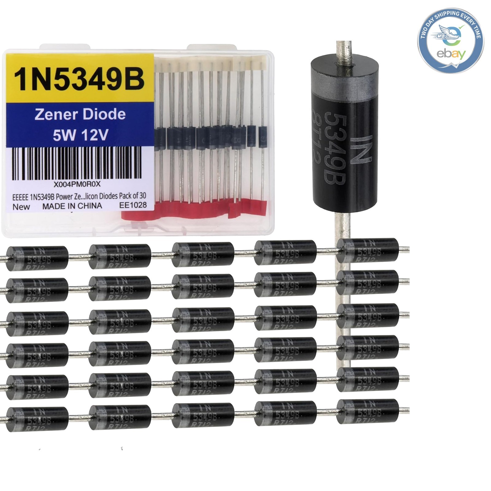 Efficient 1N5349B 12V Zener Diode 30pcs Kit - Optimal for Electronic Projects