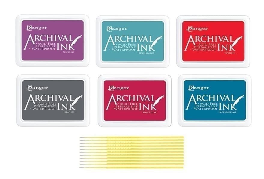 Archival Ink Bundle - Aubergine, Cayenne, Beach Cruiser, Graphite, Wine...
