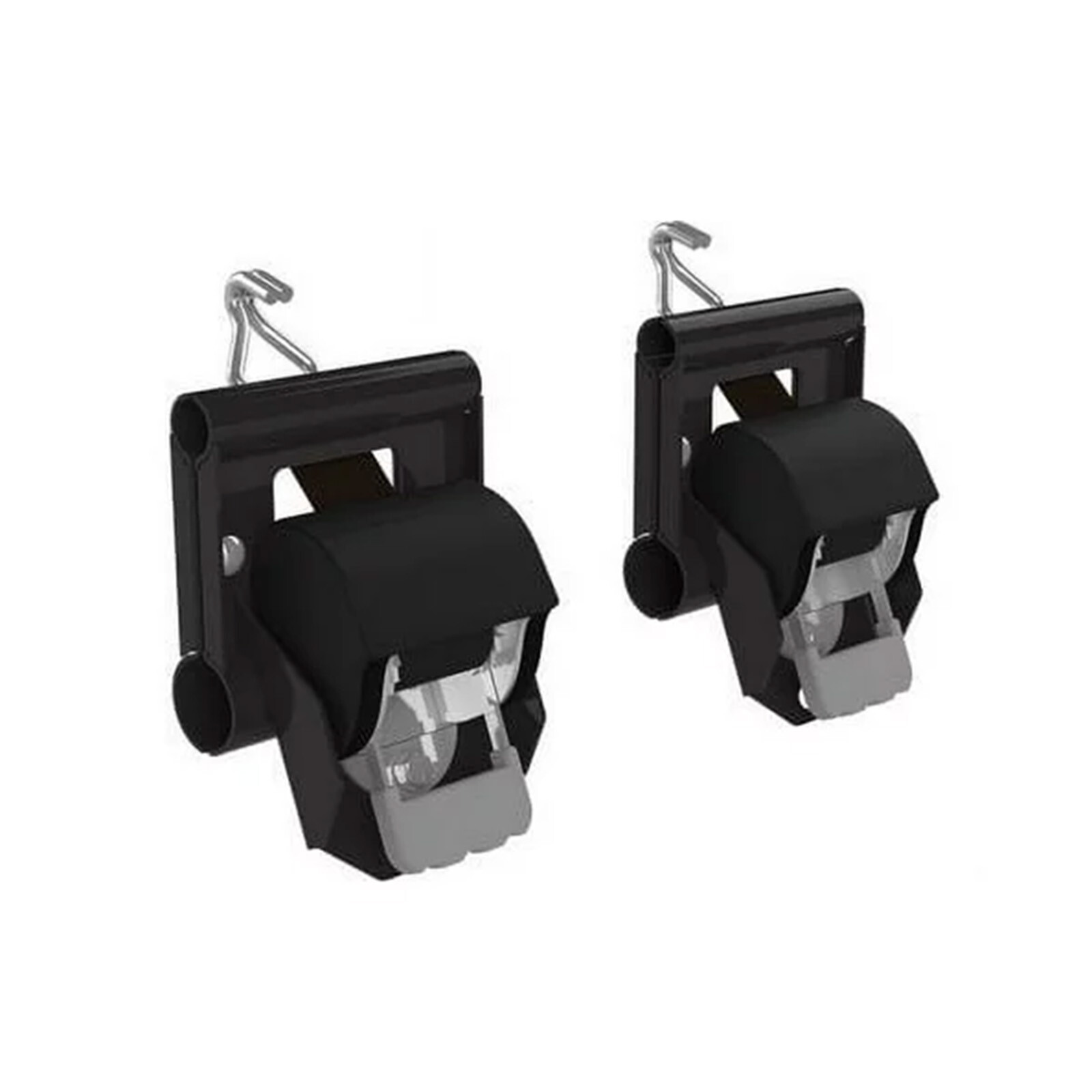 Holman PRO Rack Retractable Tie Down Ratchet Straps with Mount Brackets Set