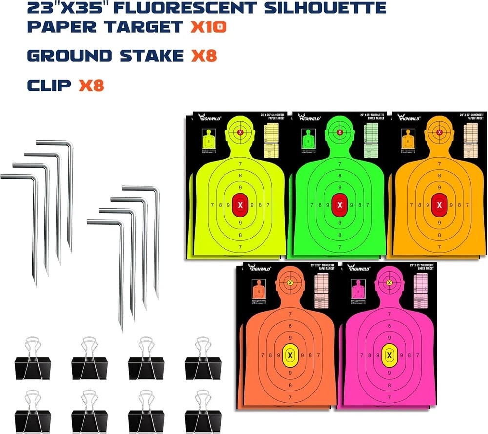 Adjustable Target Stand Base for Paper Shooting Cardboard Silhouette H Shape Sta