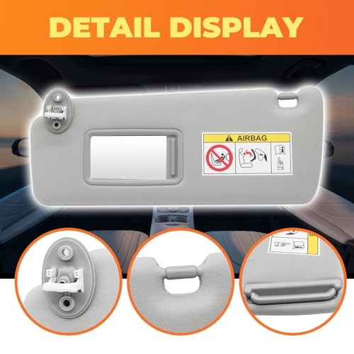 Gray Sun Visor Left Driver Side Compatible with GX460 2010-2023 74320-60D22-A0