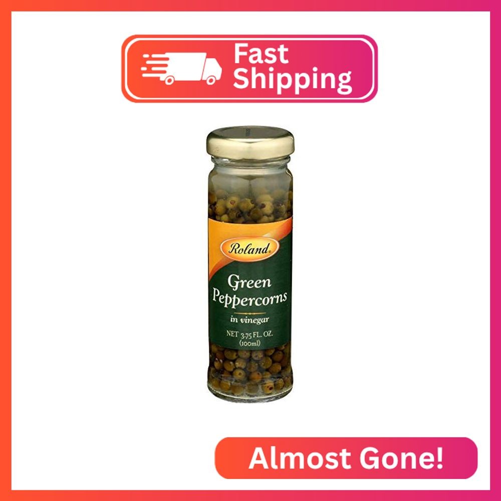 Roland Foods Green Peppercorns in Vinegar, Specialty Imported Food, 3.55 fl oz