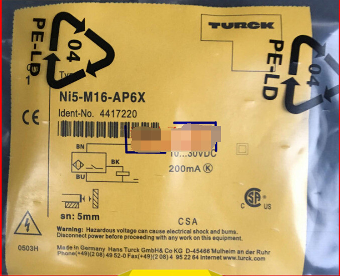 1pcs New Turck Proximity Sensor Switch Ni5-M16-AP6X free shipping 2
