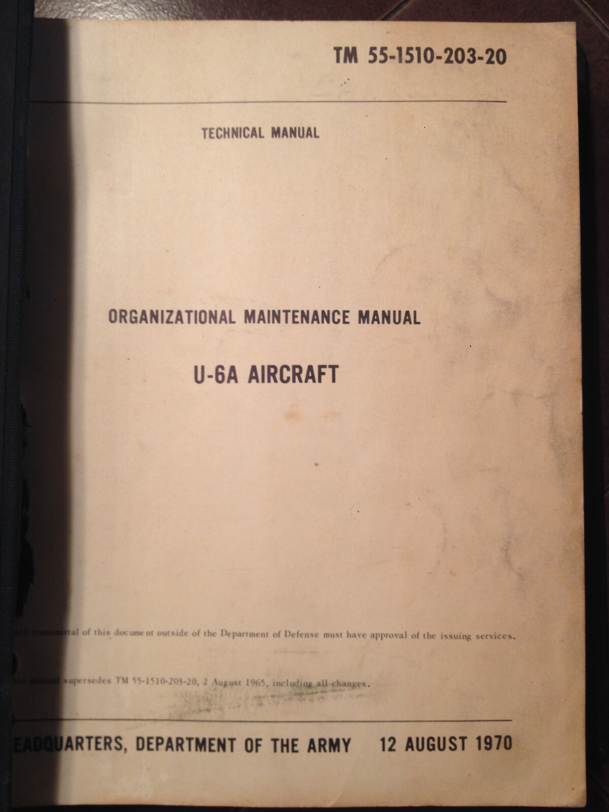 de Havilland DHC,  U-6A Organizational Maintenance Manual