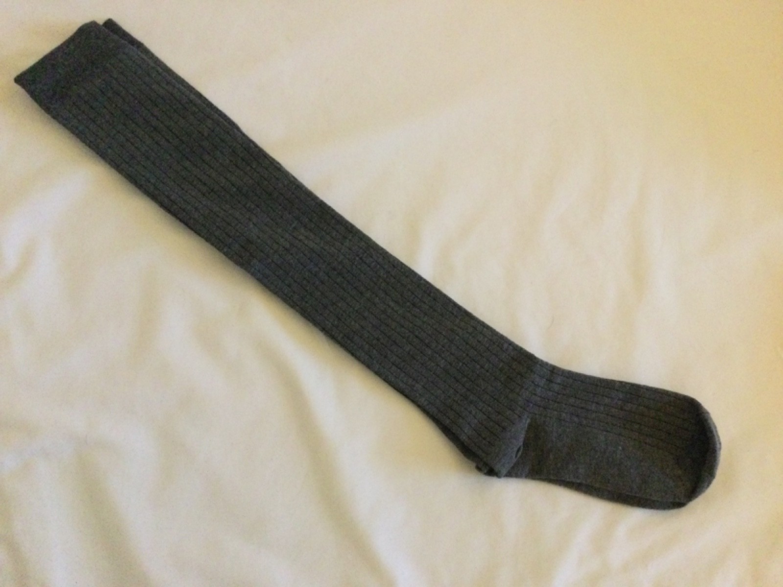 Extra Long Grey Ribbed Over Knee Socks