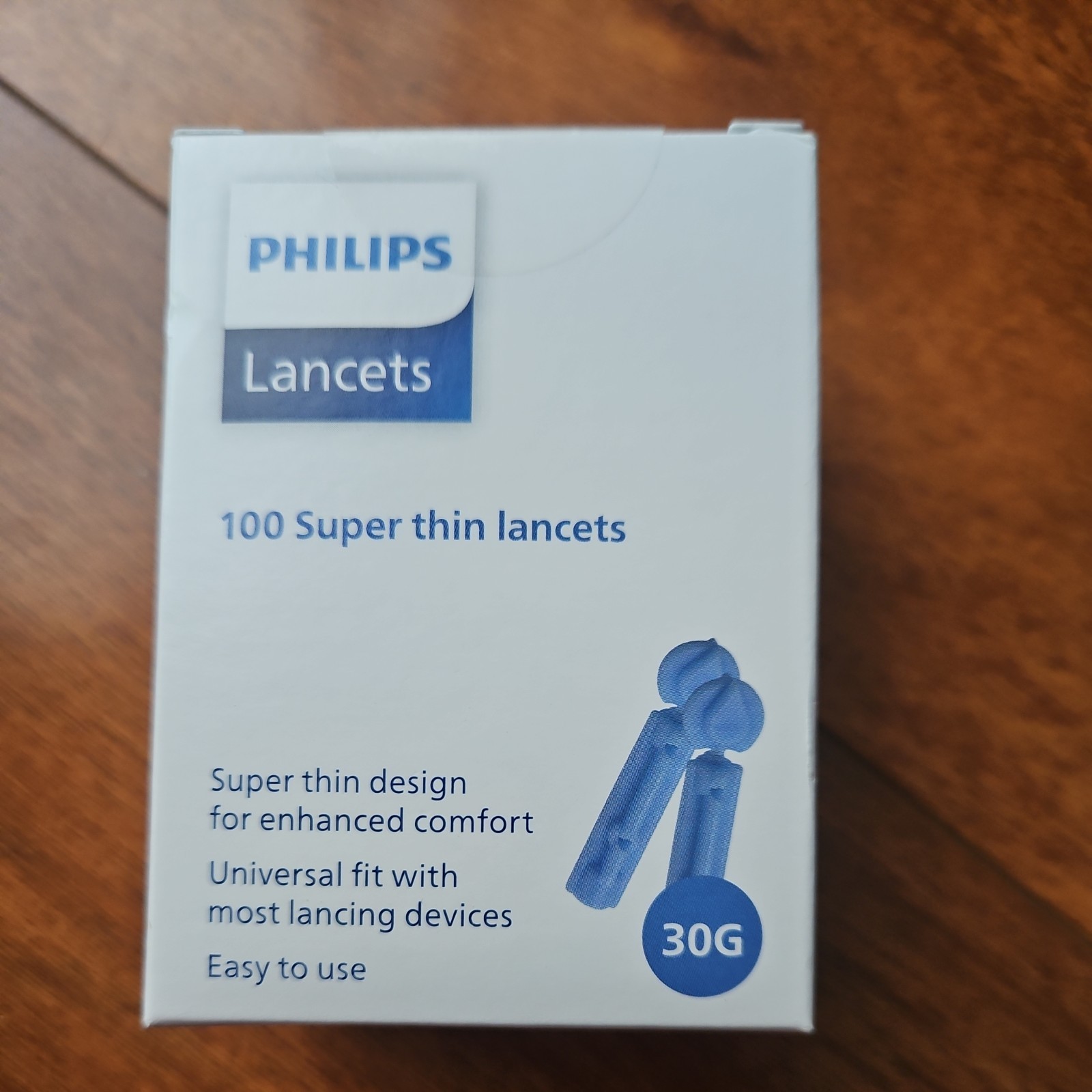 NEW Sealed PHILIPS  100 Super Thin 30G Lancets 100 COUNT (2 PACK)