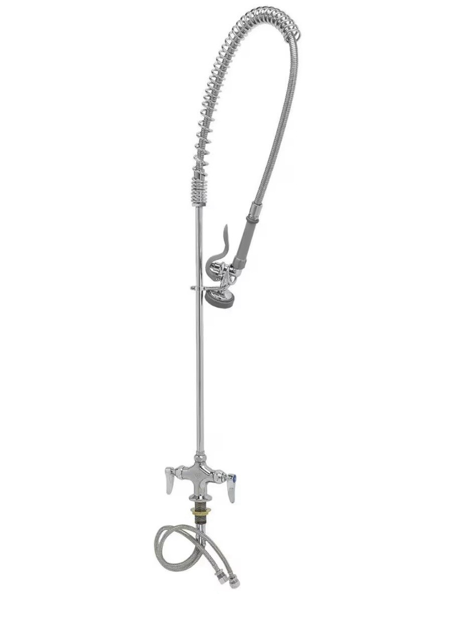 T&S BRASS B-0113-B Chrome,T&S,Brass,1.42gpm 5WMX7 Commercial Faucet Set NEW!