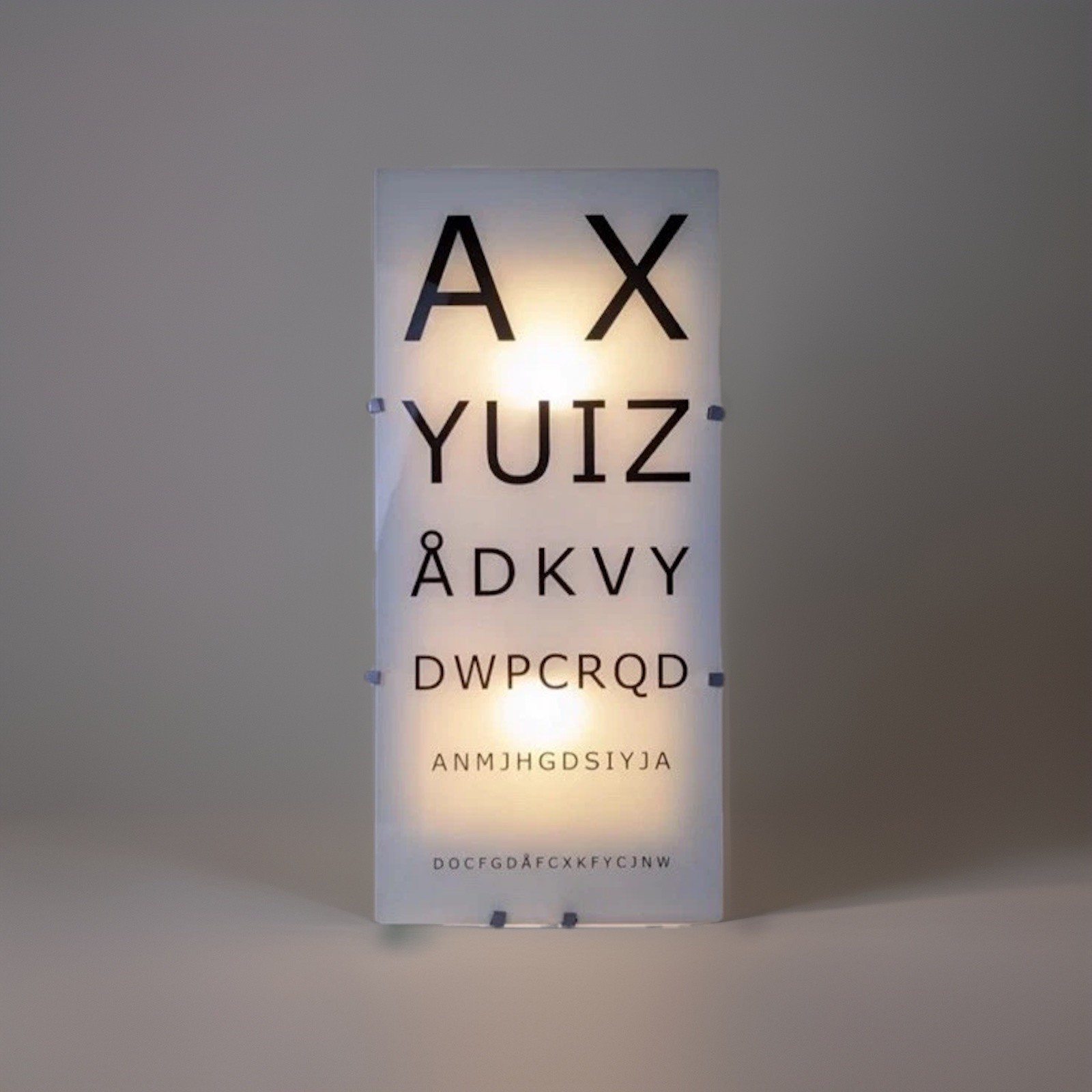 Vintage IKEA Gyllen Eye Chart Wall Lamp - David Wahl Design Seeing Is Believing