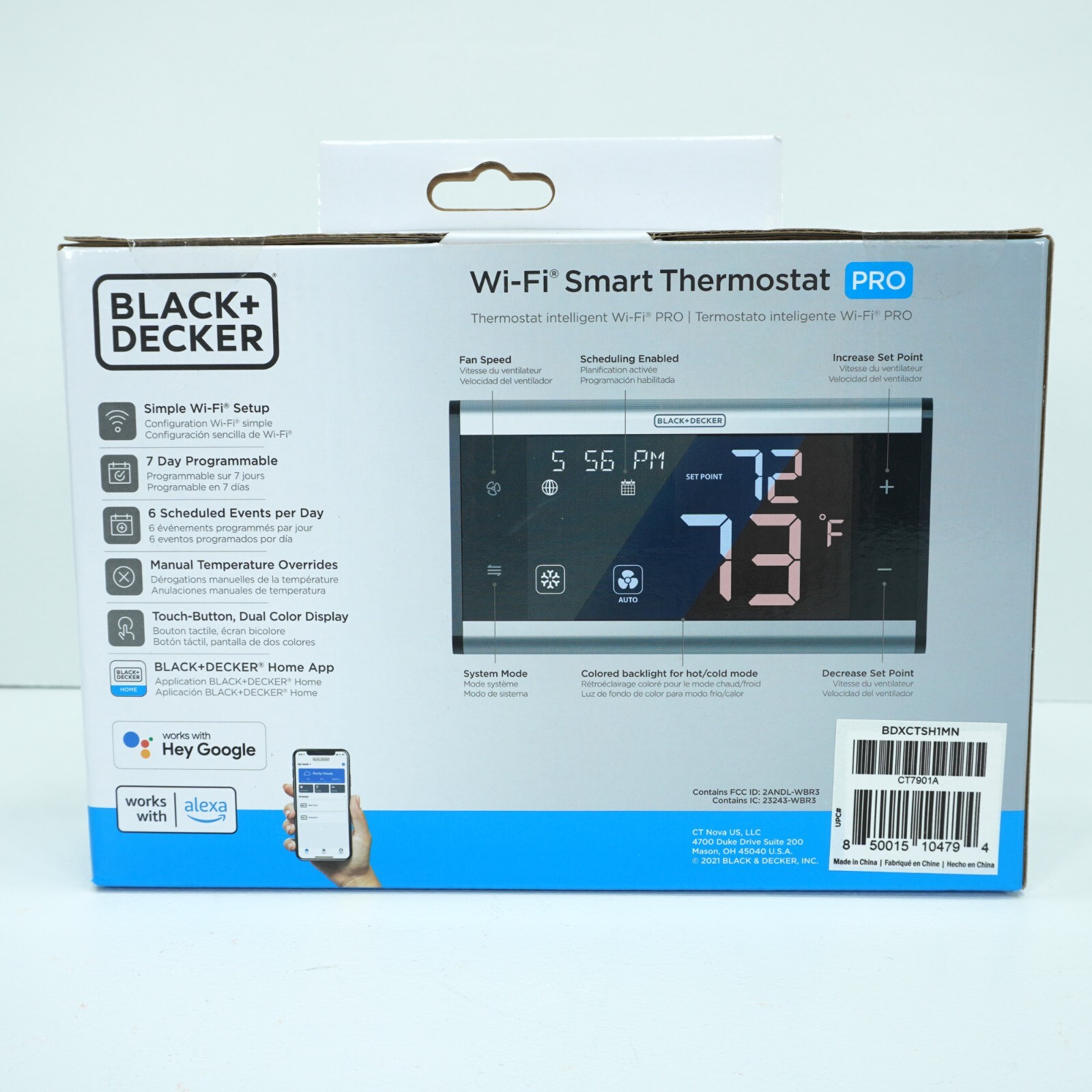Black and Decker Wi-Fi Smart Touch Key Thermostat Pro Programable Dual Color
