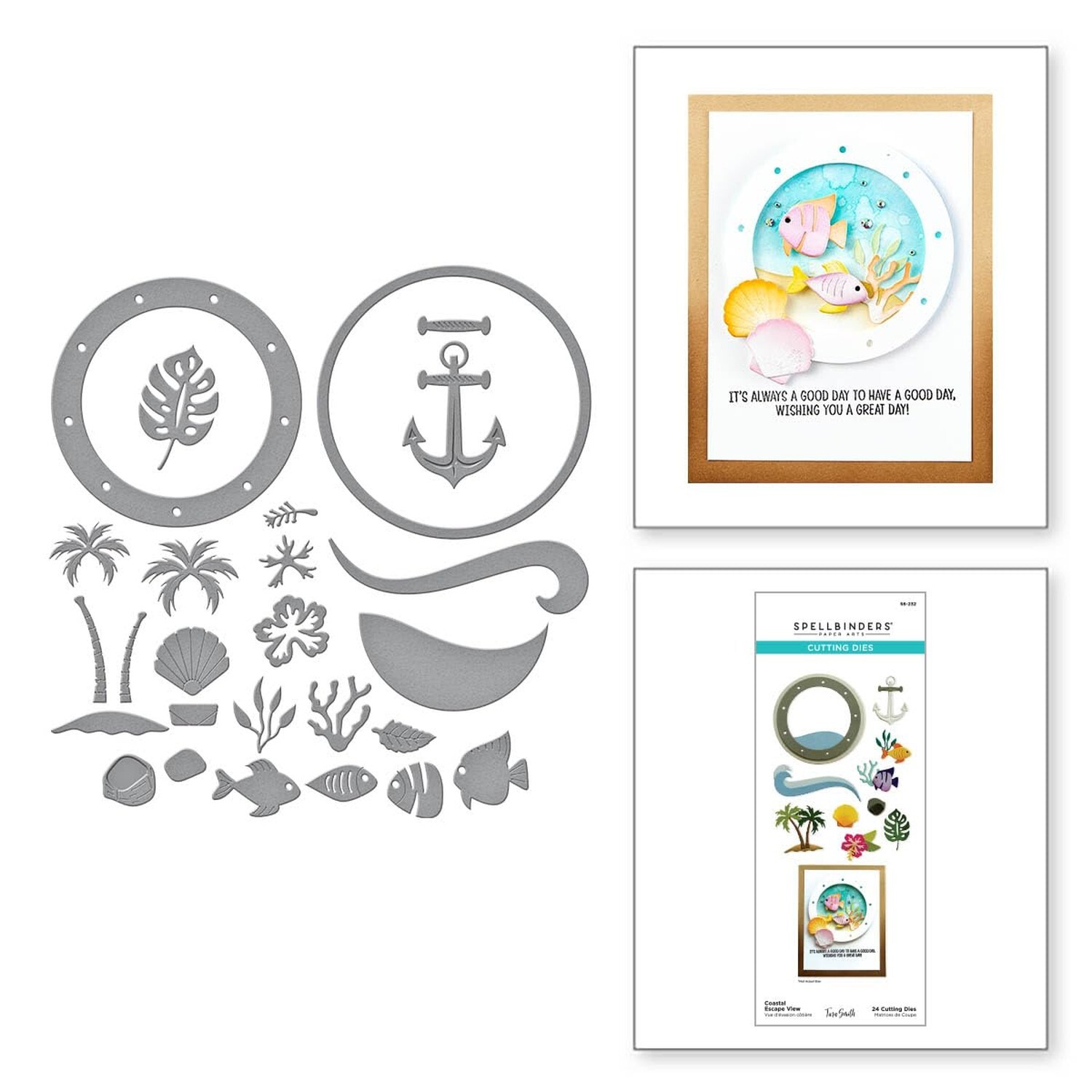 Spellbinders Coastal Escape View Etched Dies, Metal