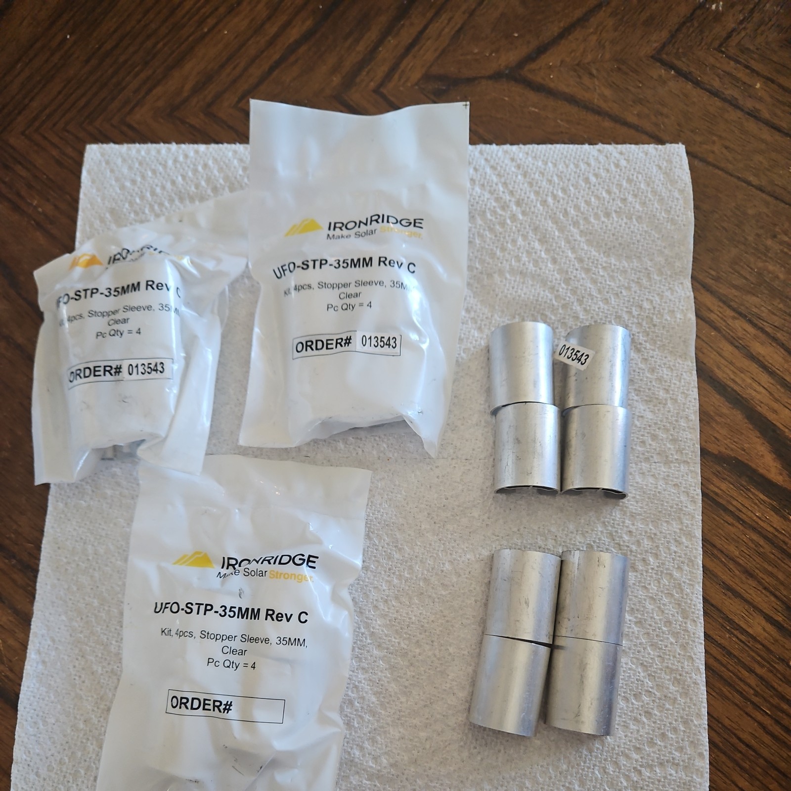 IronRidge Stopper Sleeve kit UFO-STP-35MM Rev C Lot Of 5 NOS