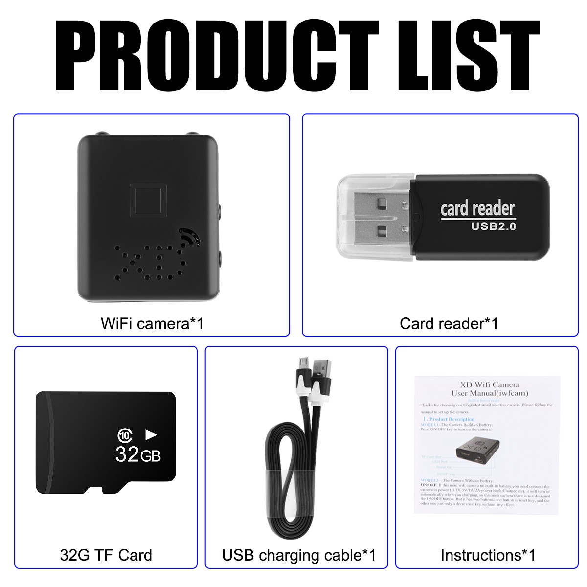 Small WiFi Security Camera 1080P No Battery Plug & Play Indoor Office