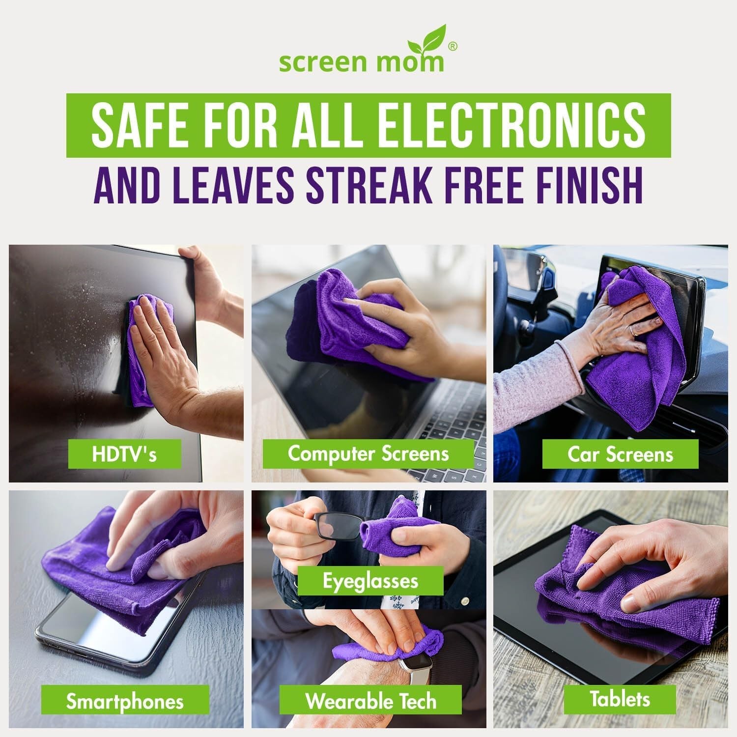 Computer Screen Cleaner Spray 16oz Microfiber Cloth Alcohol Free