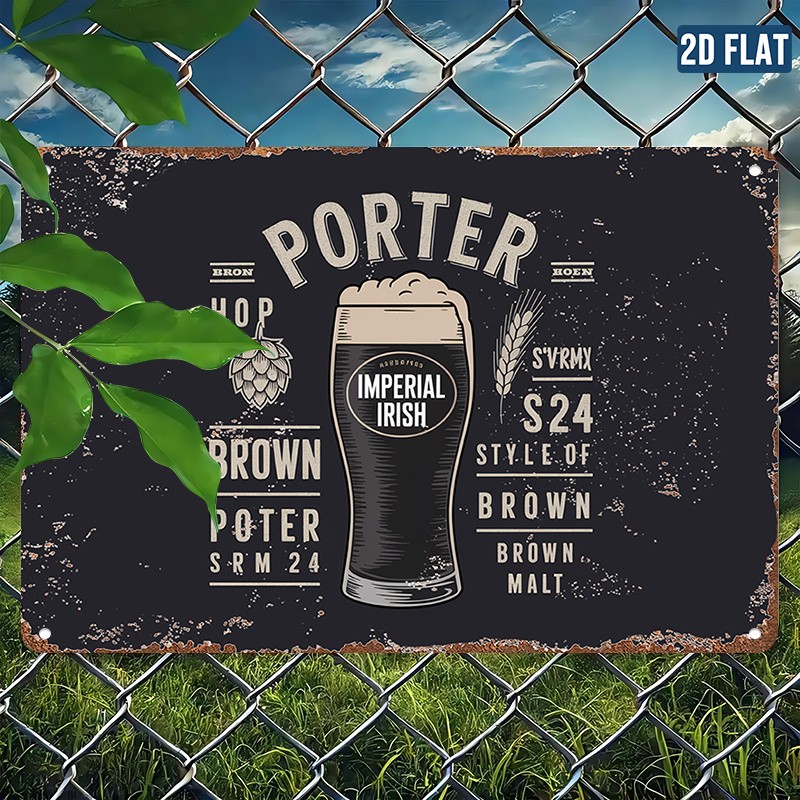 Beer Lover Gift Metal Sign Imperial Irish Porter Vintage Label Design Decoration