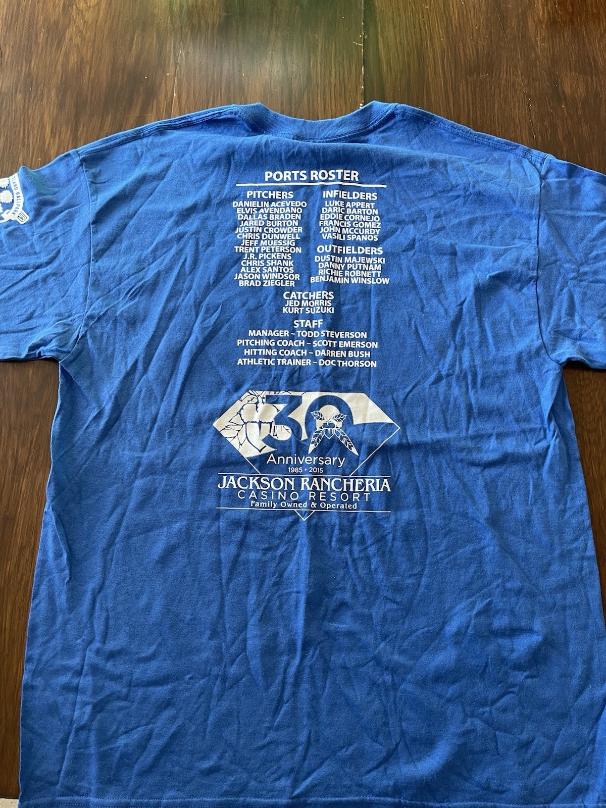 Stockton Ports 2015 SGA 10th Anniversary Shirt (L) Large Braden Suzuki MiLB A’s