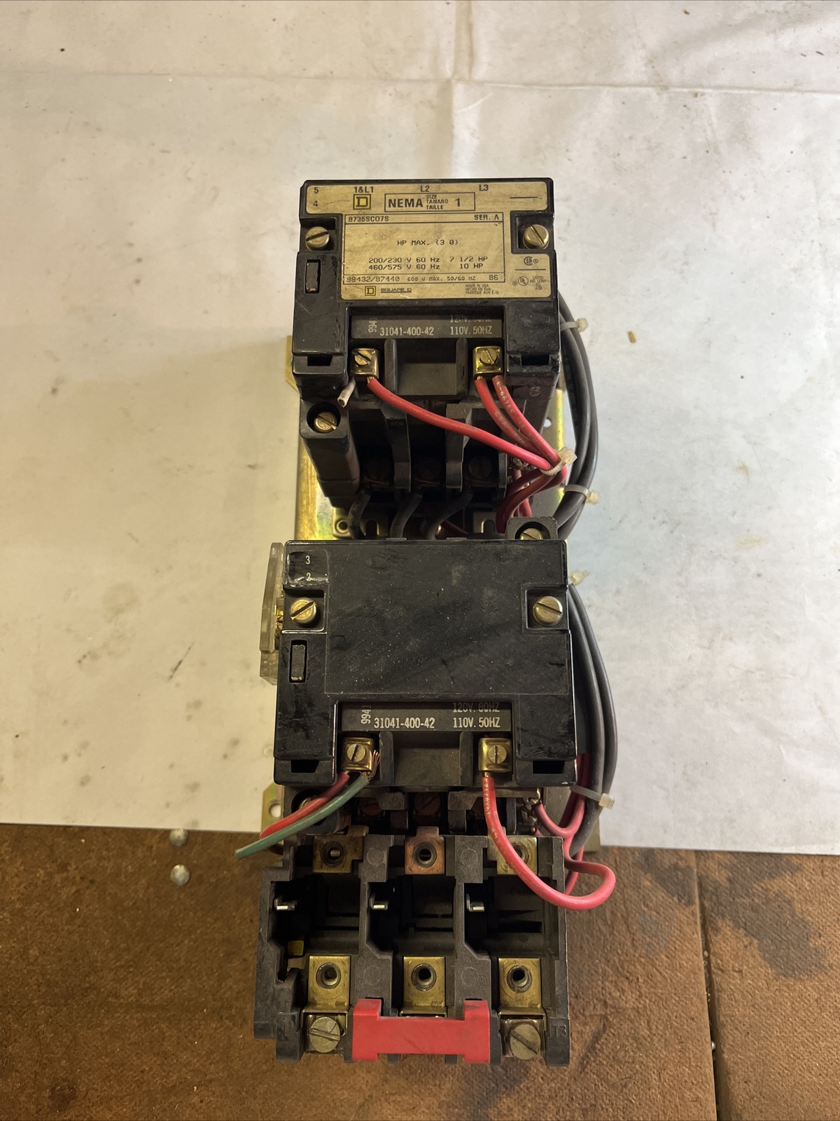 Square D 8736SC07S Series A, Nema Size 1, 120V Coil Starter 200/230 Vac, 3 Pole