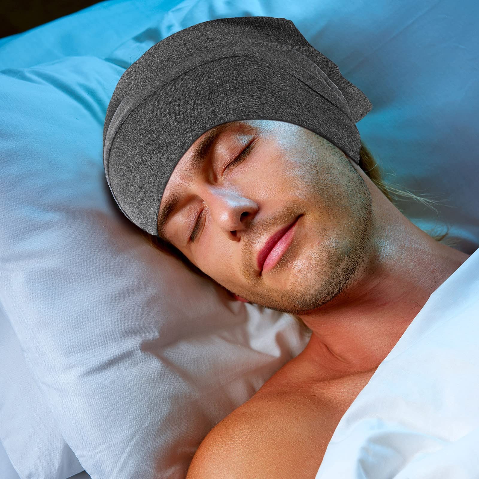 2 Pcs Silk Satin Bonnet for Sleeping Men Silk Satin Beanie with Adjustable El...