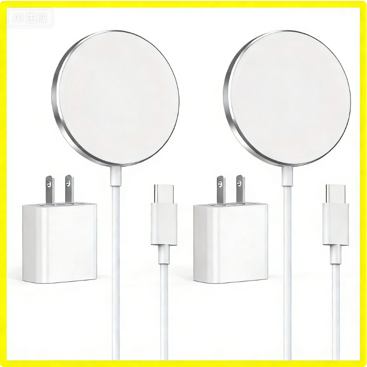 2 PACK Magnetic Wireless Charger Pad Fits Magsafe iPhone 16 15 14 13 12 Pro Max