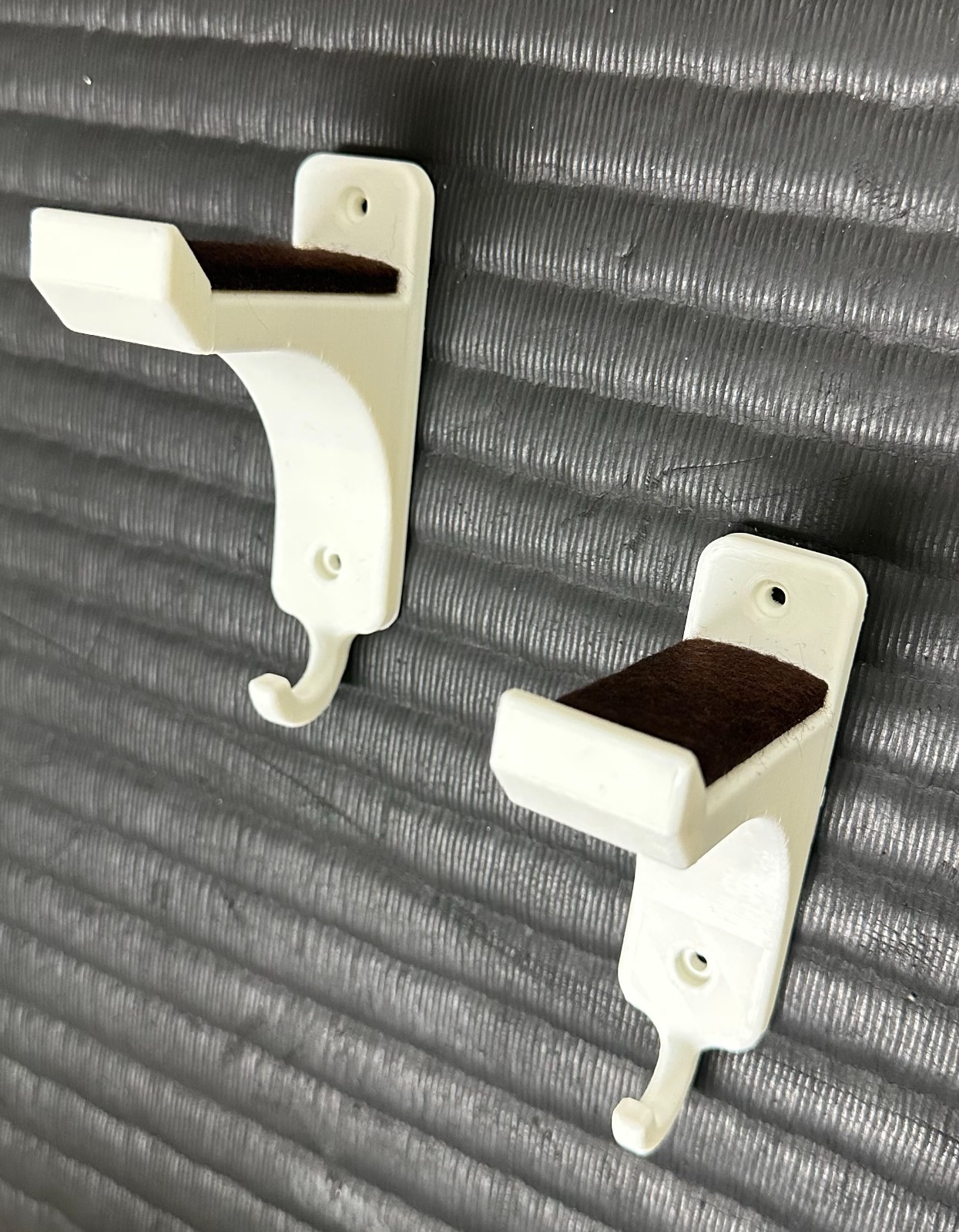 Archery Wall Mount - Universal Bow Display Hanger with Accessory Hook, White