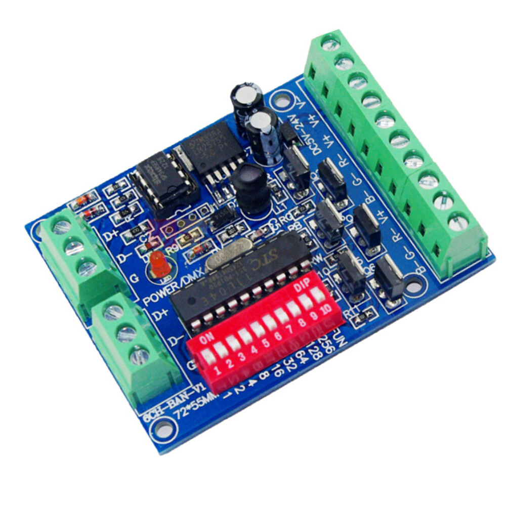DMX512 6-CH 6 Channel Decoder RGBW Controller w/ LED Stage Lighting CMOS Output