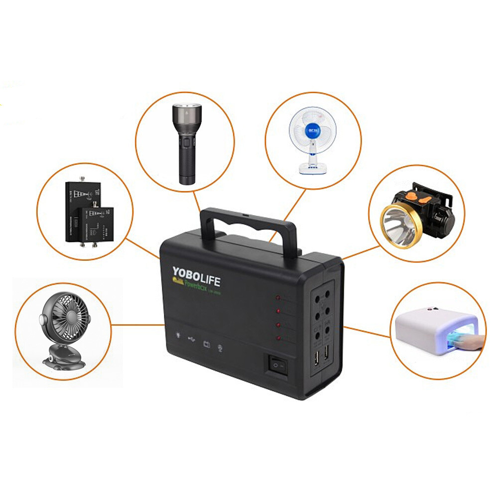 Portable Station Solar Panel Power Inverter Electric Generator Set +4 LED Light
