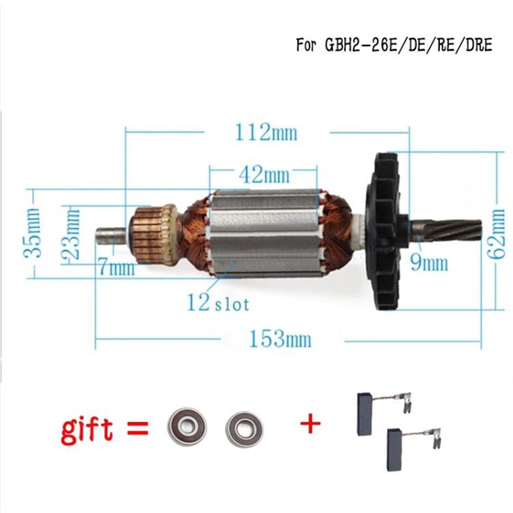 Armature Rotor For BOSCH GBH2-26 GBH2-26E/RE/DE GBH2-26DRE GBH2-26DFR GBH2600