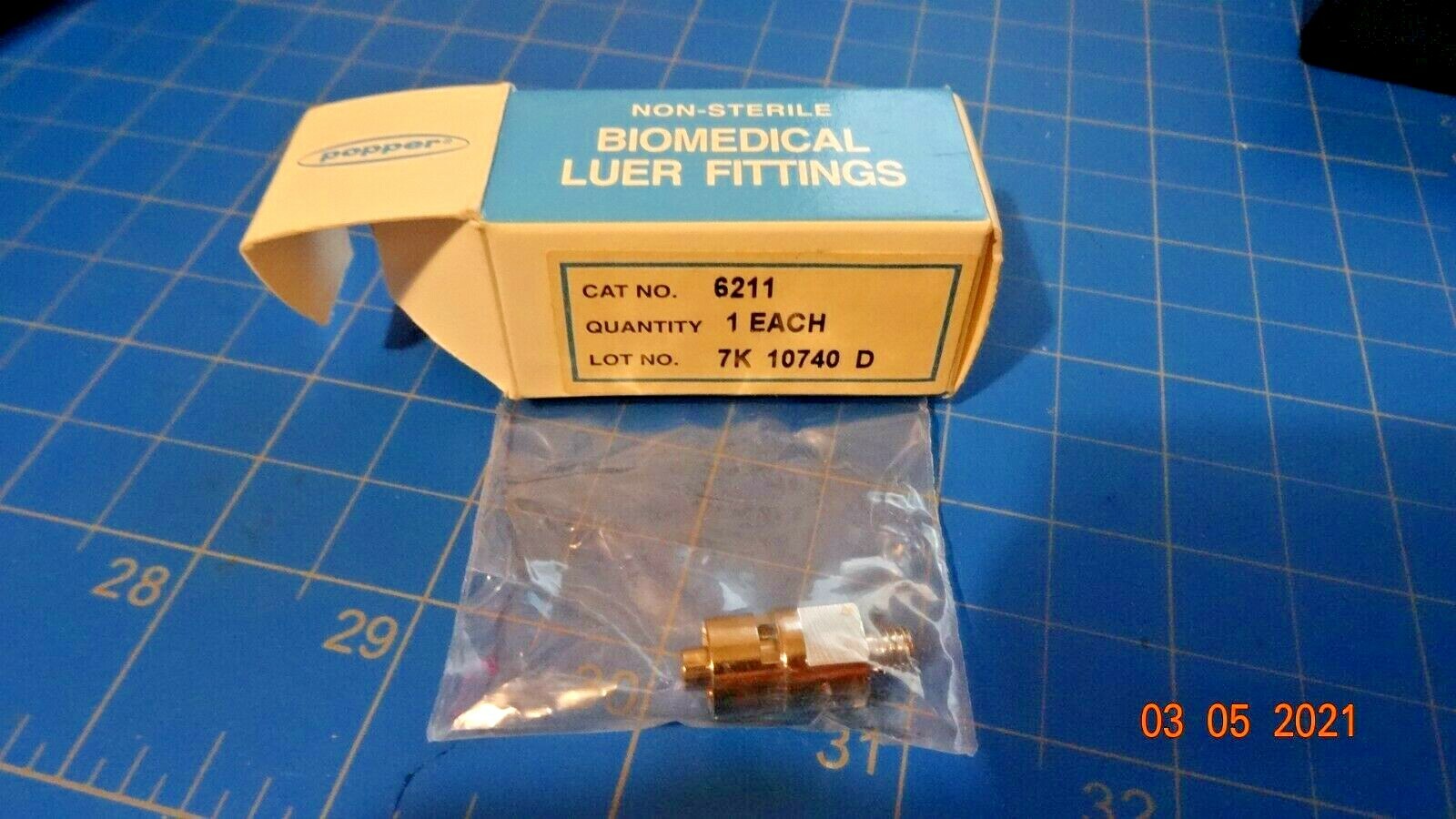 Cole Parmer POPPER & SONS 6211 LUER MALE TO THREADED END MALE     D21