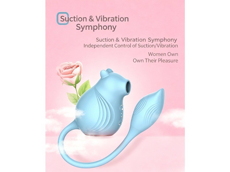 10-Speed Suction Squirrel Vibe, Dual Stimulation Silicone Massager