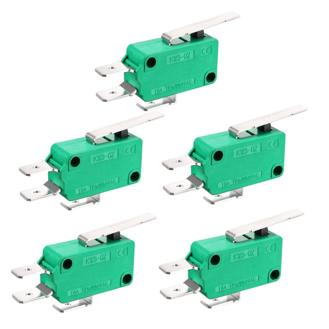 5PCS KW3-OZ 16A 125/250VAC SPDT NO NC Hinge Lever Type Limit Switches