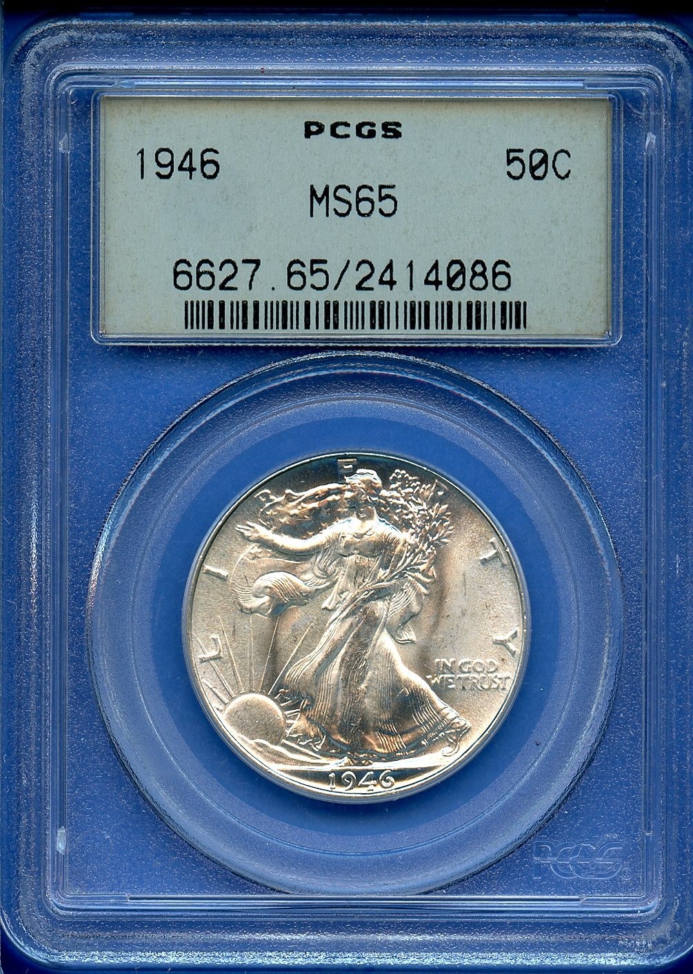 1946 P PCGS MS65 Walking Liberty Half Dollar 50c US 1946-P MS-65 Blast White OGH