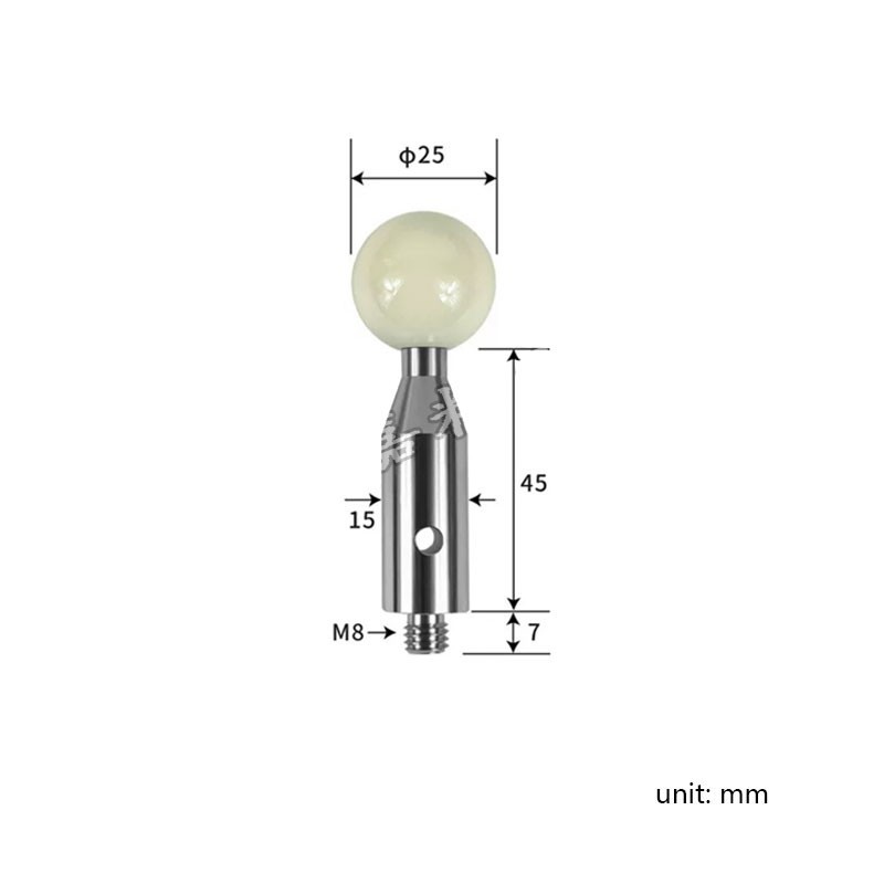 CMM M8 Standard Reference Datum Sphere Ø25mm Ceramic Ball,L77mm for Hexagon