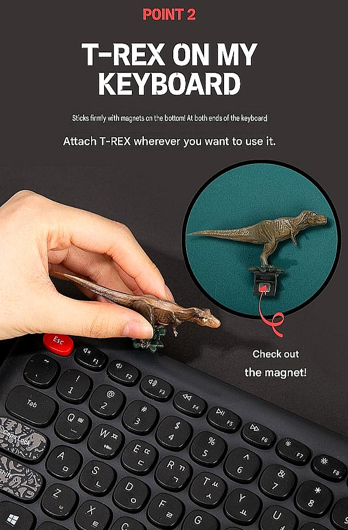 Universal Jurassic Park Wireless Keyboard Bluetooth Multi-Pairing Royche