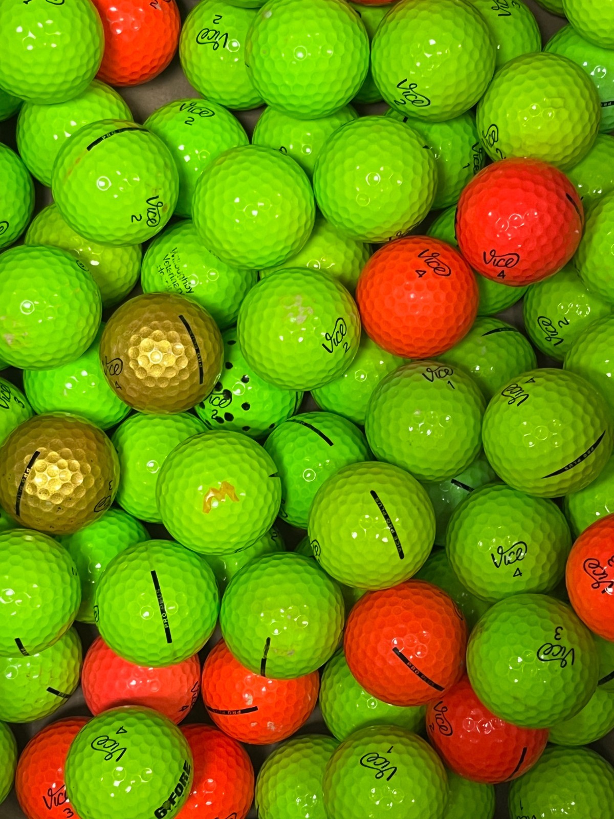 Vice Pro Plus Color Mix 50 Pack Used Golf Balls AAA 3A Bulk Recycled Balls