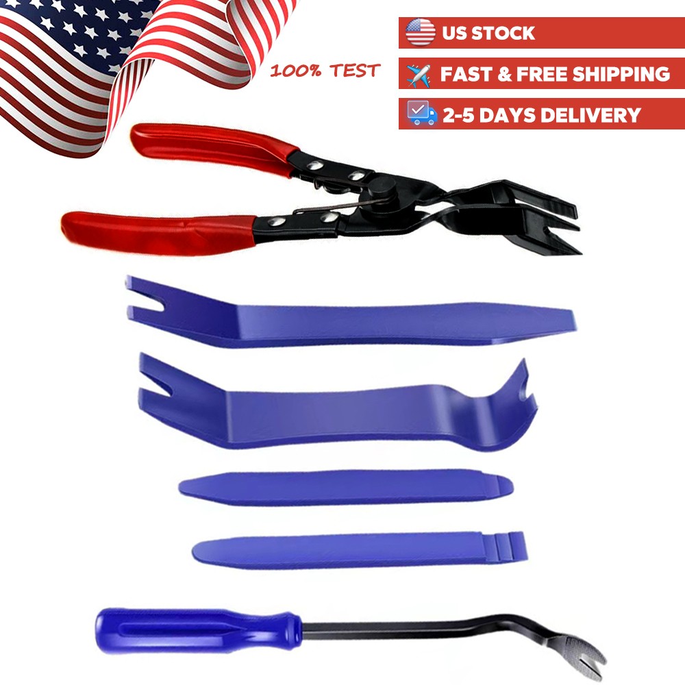 Car Interior Fastener Puller Removal Body Rivet Pliers Door Tools Pry Repair Set