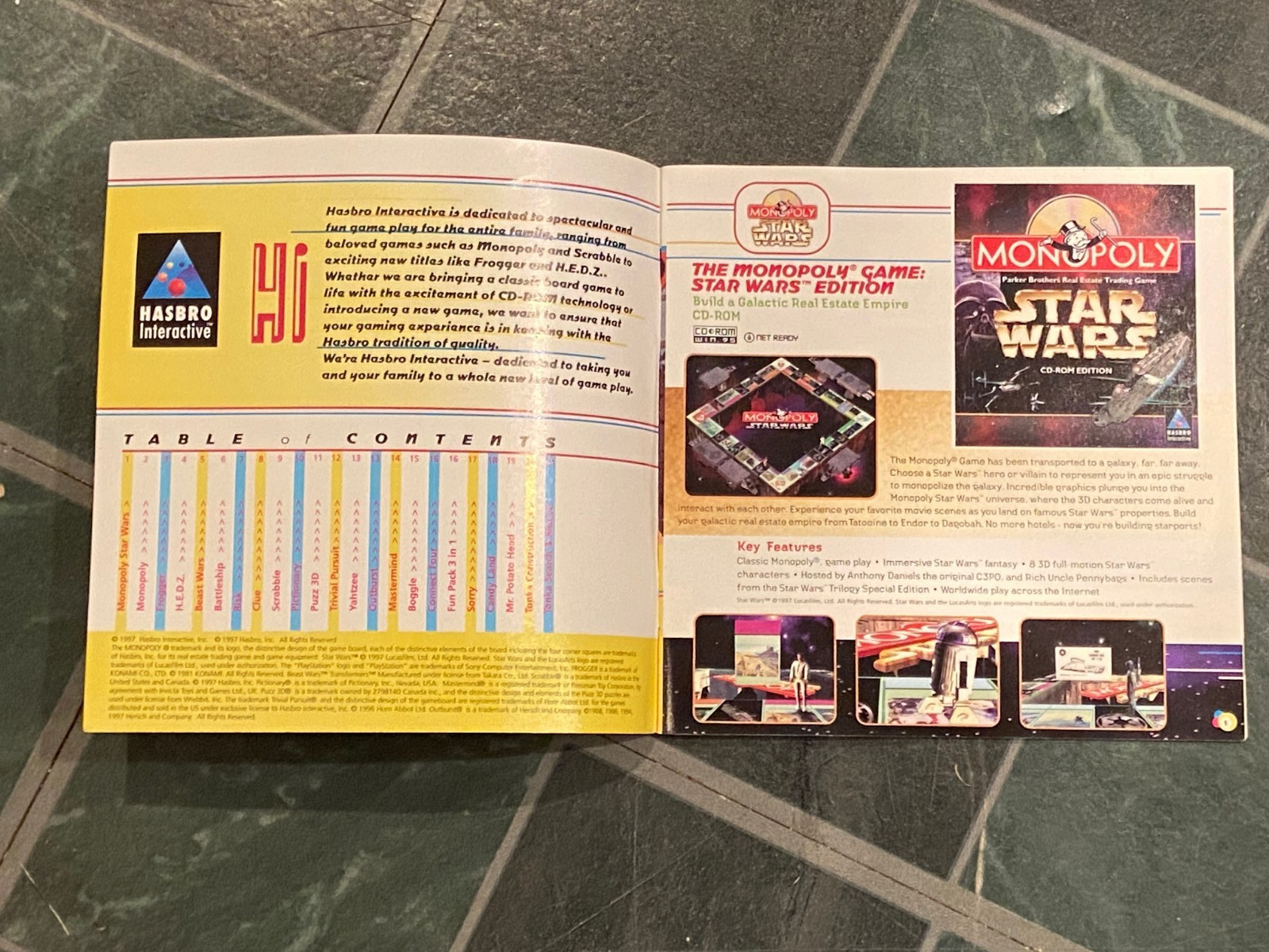 1997 Hasbro Interactive Game Catalog 5.5" X 5.5" 21 Pgs *Pre-Owed/Nice* BT2