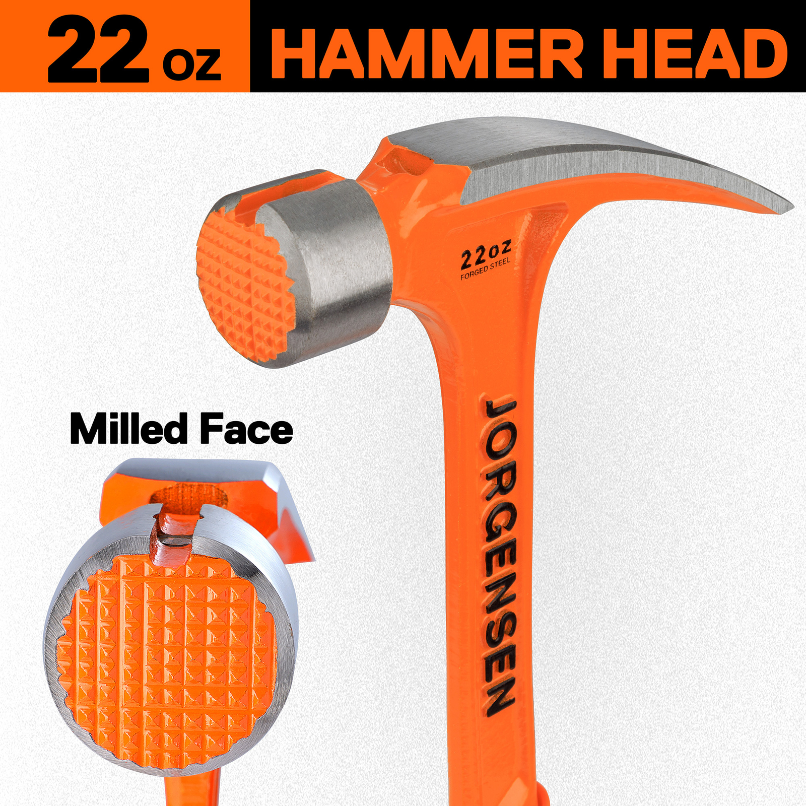 orgensen 22 oz Framing Hammer Heavy Duty One-piece Forged Hammer Straight Claw