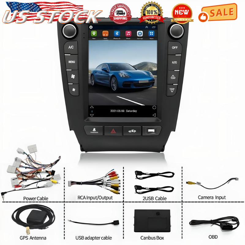 FOR 2005-2012 LEXUS IS250 IS350 ANDROID 12 9.7'' CARPLAY CAR STEREO RADIO GPS BT